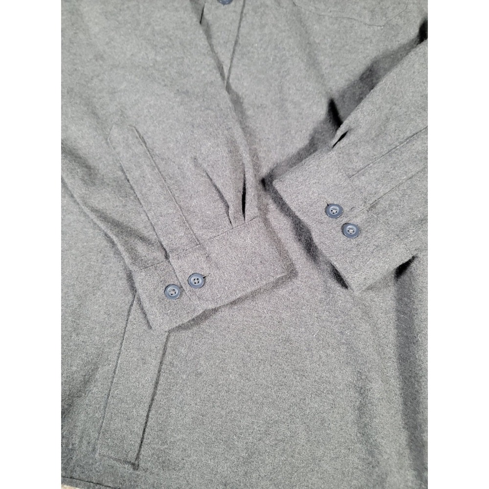 LL Bean Shirt 2XL Gray Men Chamois Flannel Long Sleeve Button Up Heavyweight NWT - Picture 9 of 16